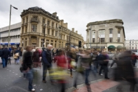 people crossing road