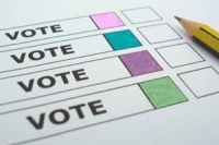 Voting form and pencil
