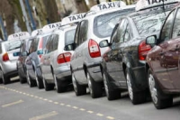 Row of Hackney taxis along the Promenade taxi rank