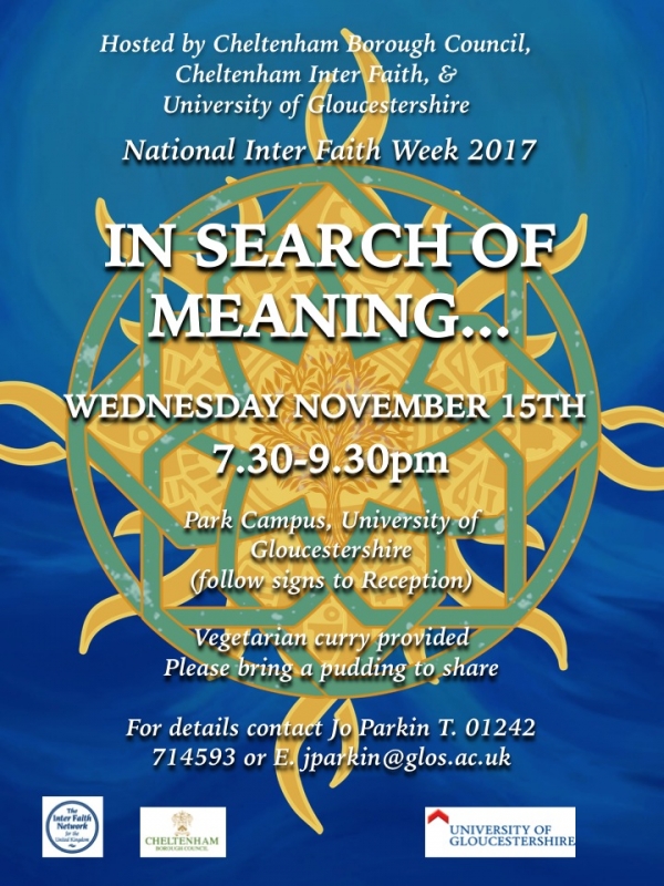 a free event in Cheltenham to mark the ninth year of inter faith week