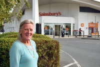 Cllr Rowena Hay stood outside Sainsbury's following council acquisition