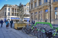 bike racks outside Boots