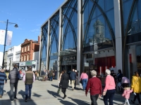 shoppers on high street