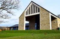 View of the Oak chapel at Cheltenham's cemetery and crematorium