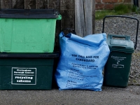 bins boxes at kerbside