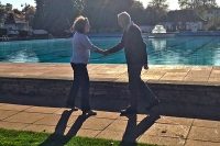Cllr Steve Jordan and Julie Sargent at the Lido