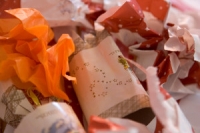 Scrunched wrapping paper