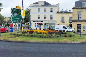 View of finished planting on Montpellier roundabout