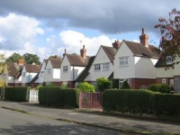Red brick and rendered houses on Kipling Road