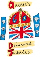 The Queen's Diamond Jubilee logo in red, white, blue and yellow - child's drawing of the Union Jack flag and a crown