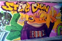 Urban art on the Honeybourne Line free wall