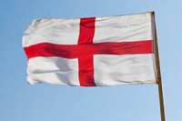 St George's flag with blue sky in the background