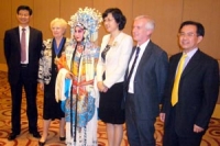 Andrew North and the Mayor, Councillor Barbara Driver during the trip to Weihai