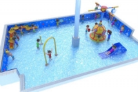 children playing in shallow swimming pool