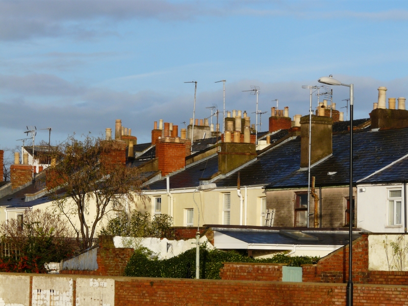 terraced houses and roof tops