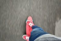 Feet on a skateboard