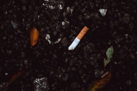 cigarette end on ground