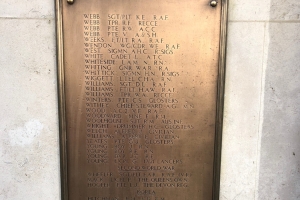 Brass plaque post-clean November 2023