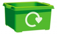 Green kerbside recycling box