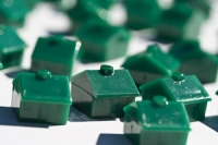 green plastic houses
